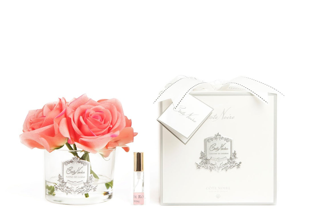 Five White Rose Peach Clear with