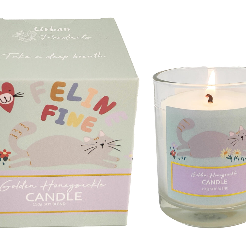 Perfect Pets Cat Golden Honeysuckle Candle Mint & Colourful - 150g