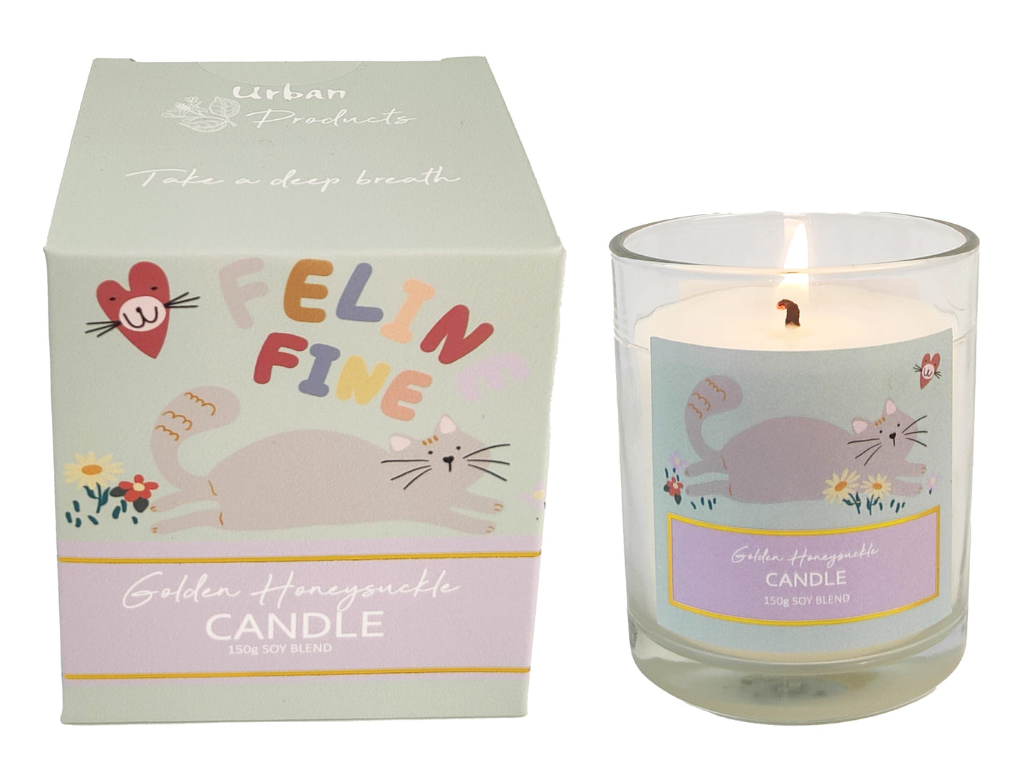 Perfect Pets Cat Golden Honeysuckle Candle Mint & Colourful - 150g