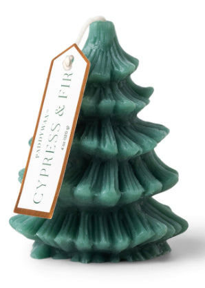 Cypress & Fir 3.5 x 4 Short Tree Totem Candle w/ Wick & Hang Tag - 120g