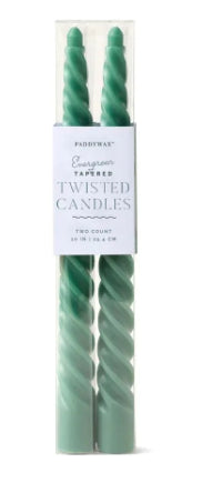 Cypress & Fir Twisted Tapers Evergreen Green - 2 Pack