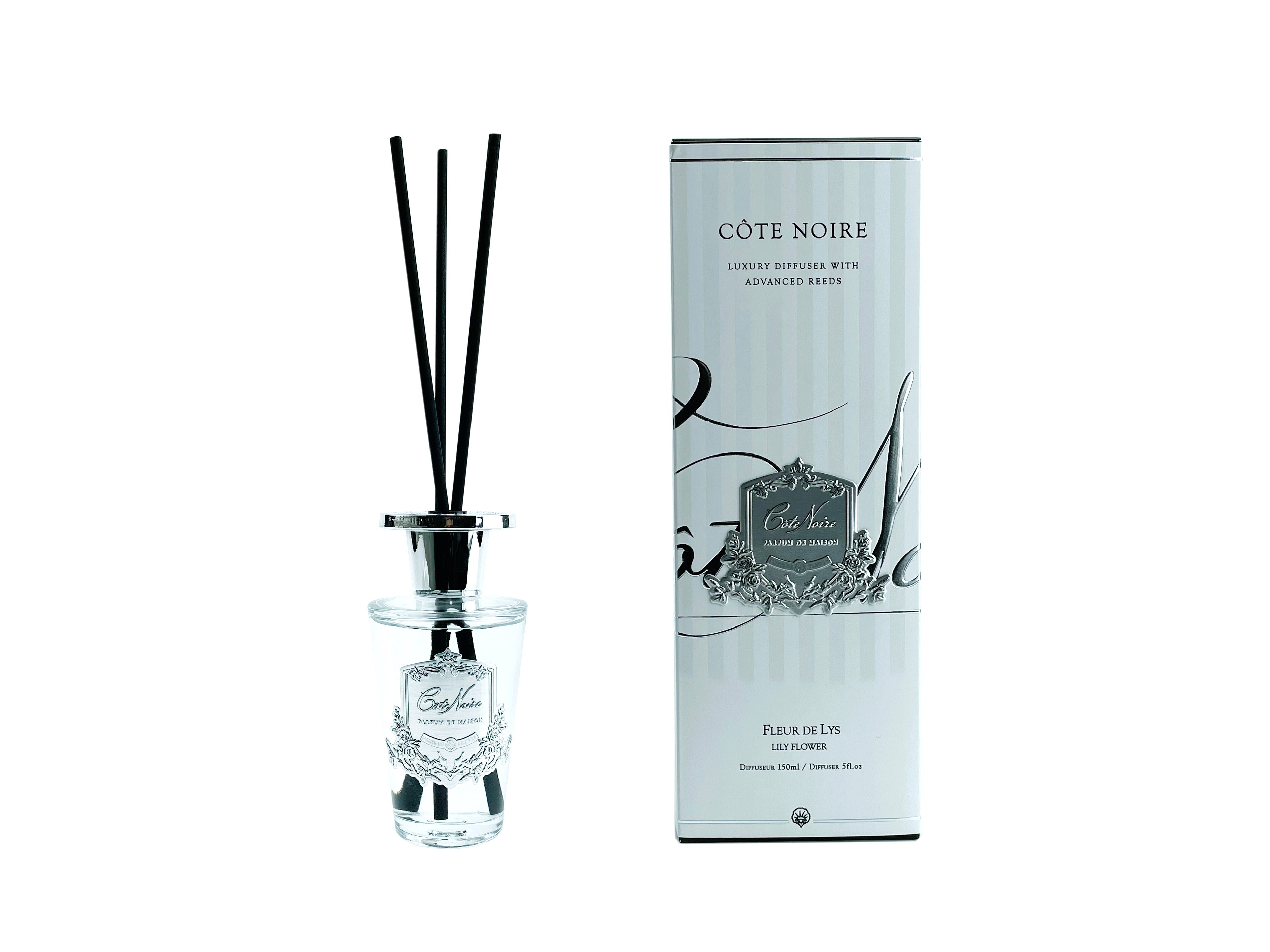 Silver 150ml Diffuser - Lily Flower | James,Grace – james and grace