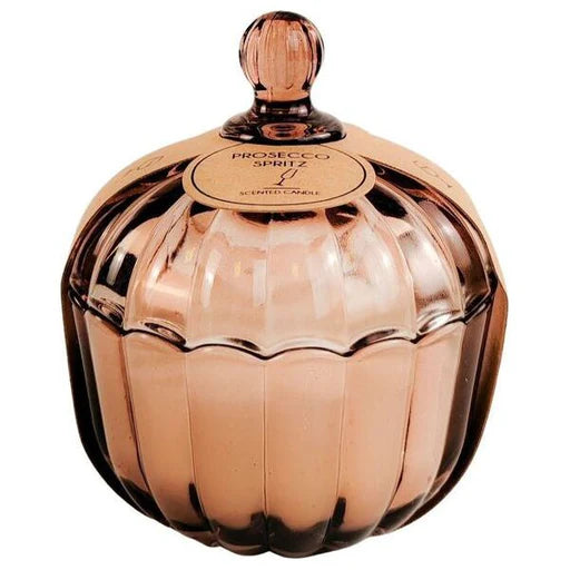 The Prosecco Spritz scented candle is a delightful homage to the effervescent and aromatic charm of this beloved cocktail, encased in a chic glass jar with lid.