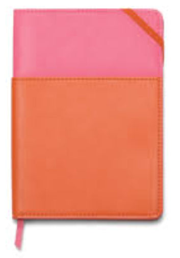 Vegan Leather Pocket Journal - Pink & Chili