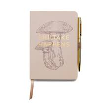 Vintage Sass Notebook with Pen- Shiitake Happens