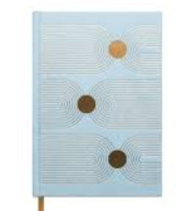 Hard Cover Suede Cloth Journal with Pocket - Arch Dot Blue