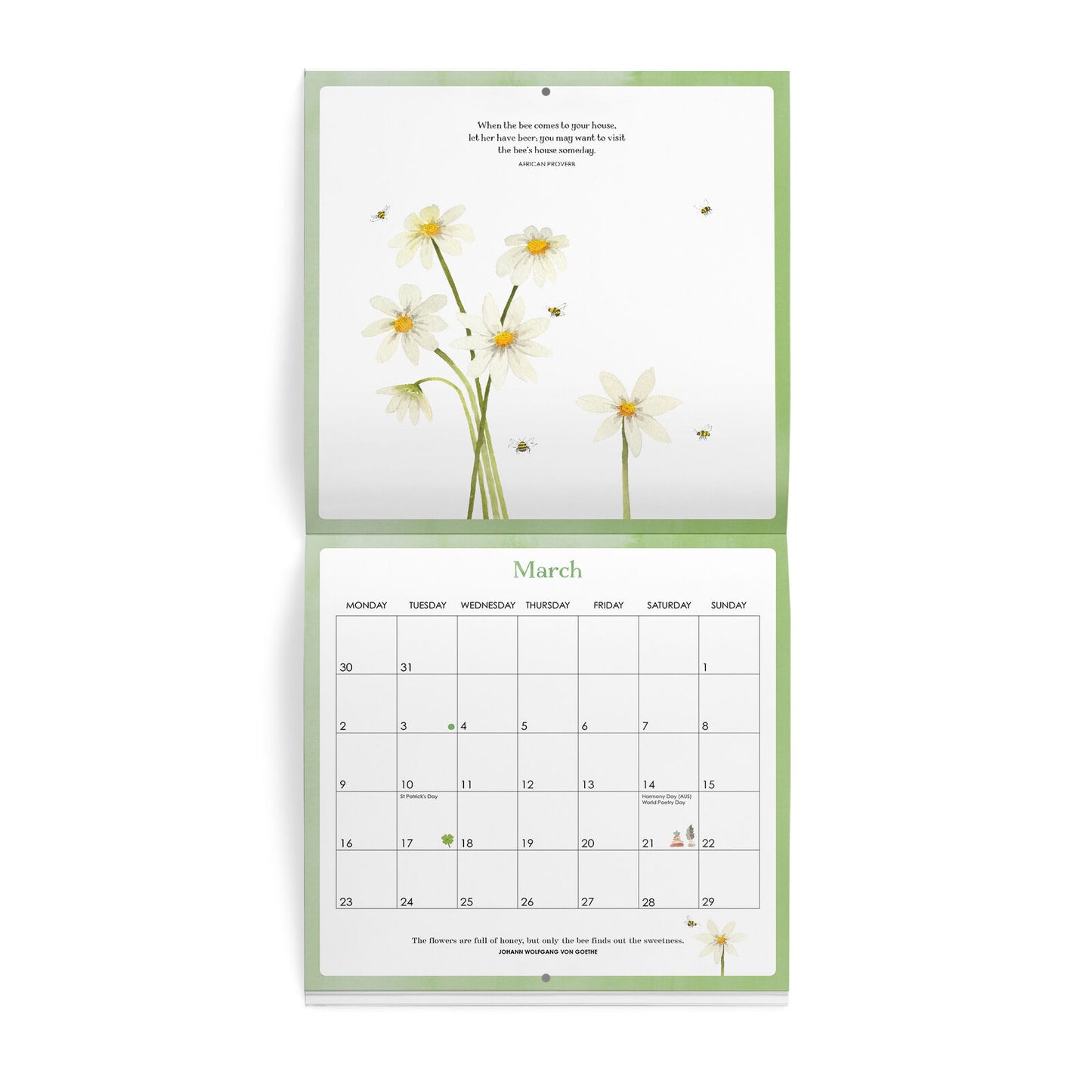 Affirmations 2026 Bee Calendar.