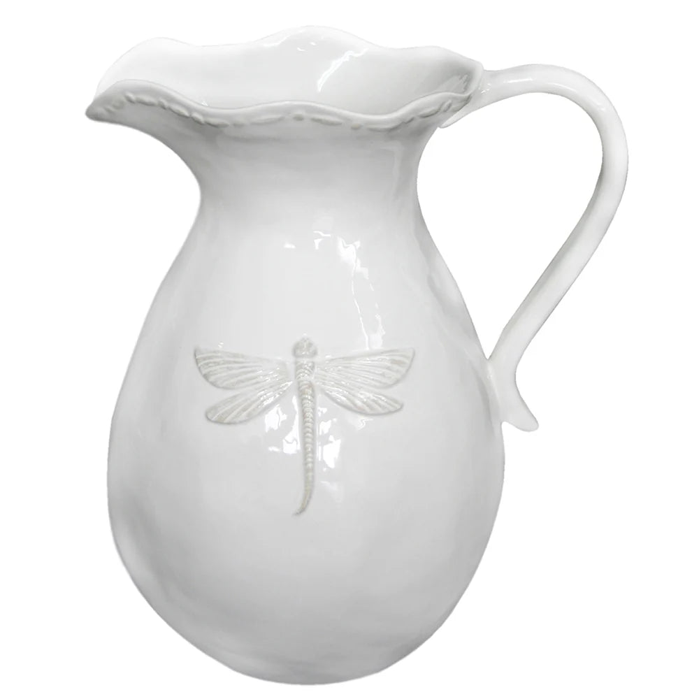 Dragonfly Stoneware Green Jug - Large