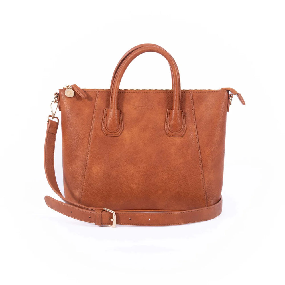 The Charlotte is an exquisitely crafted vegan leather handbag that will truly make a statement. Its tan colour gives it a luxurious and timeless look; ideal for any occasion.