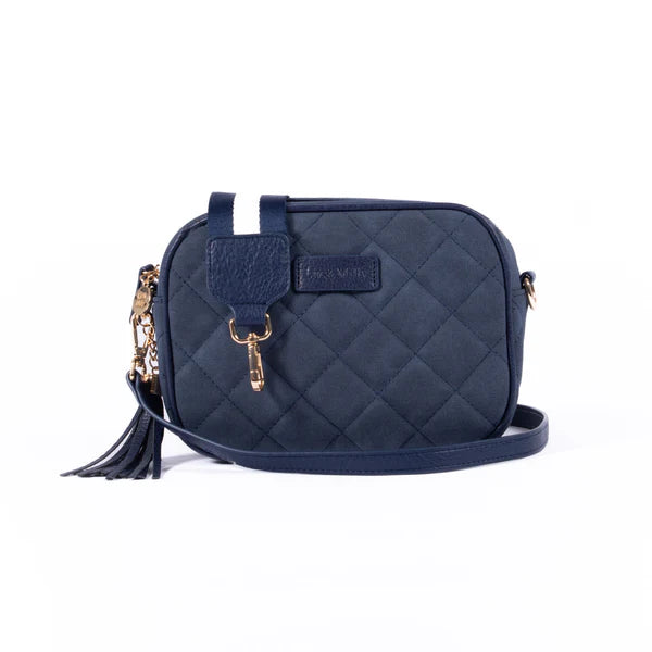 The Liv & Milly Sally in Navy suede is a classic & versatile crossbody bag crafted from a gorgeous soft vegan leather.