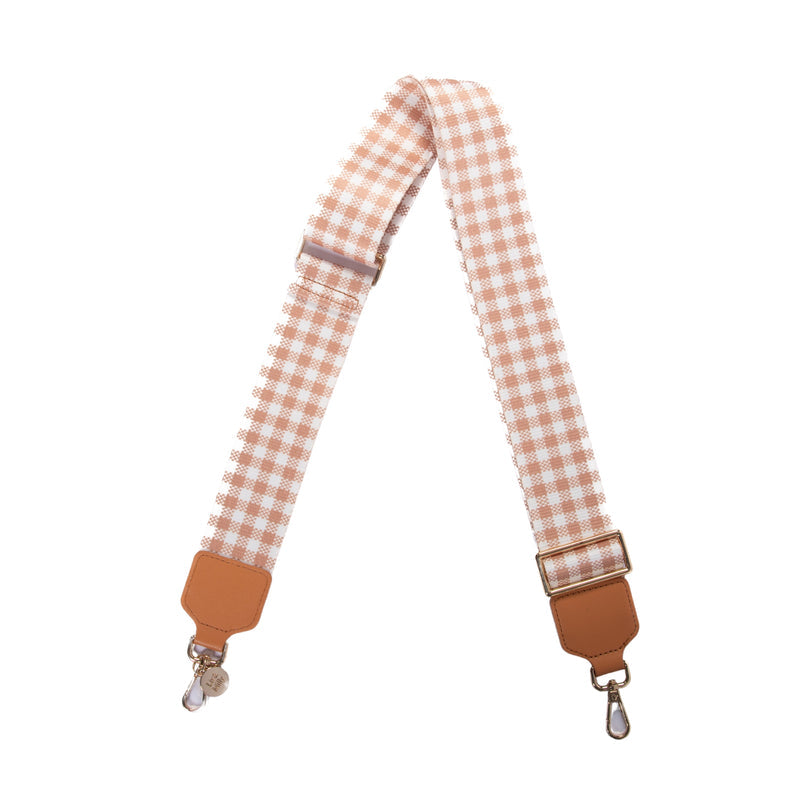 Liv & Milly Latte & White Gingham Guitar Strap