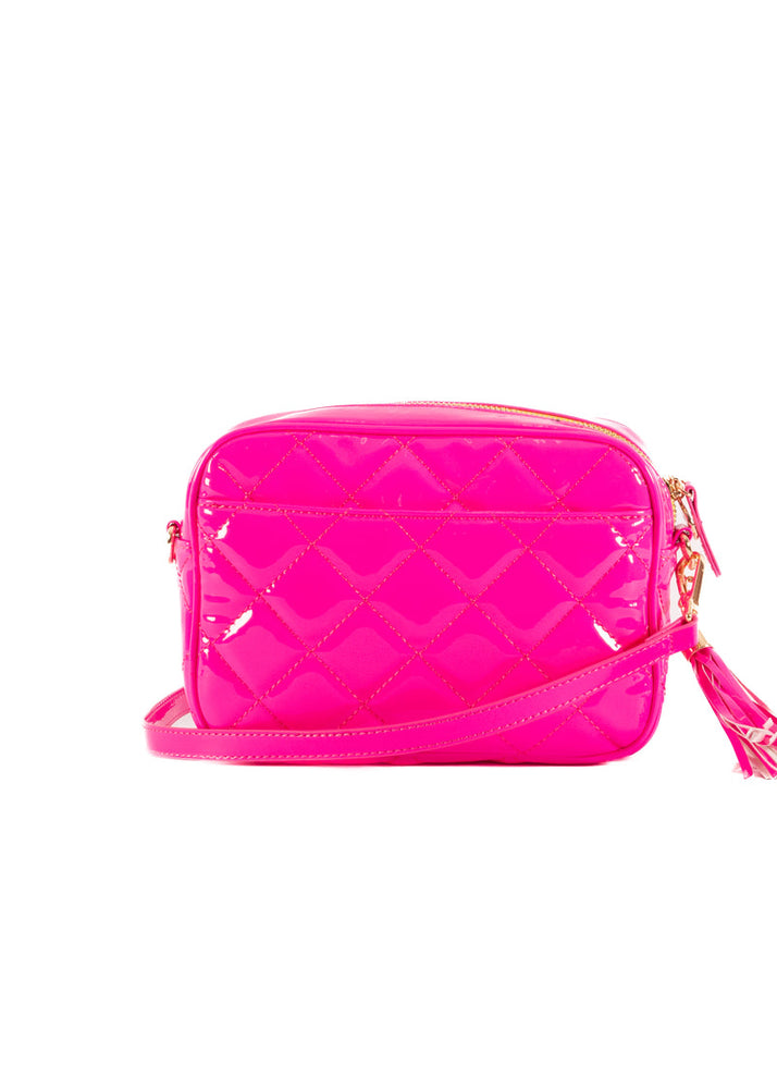 The Liv & Milly Sally Neon Patent Pink Handbag