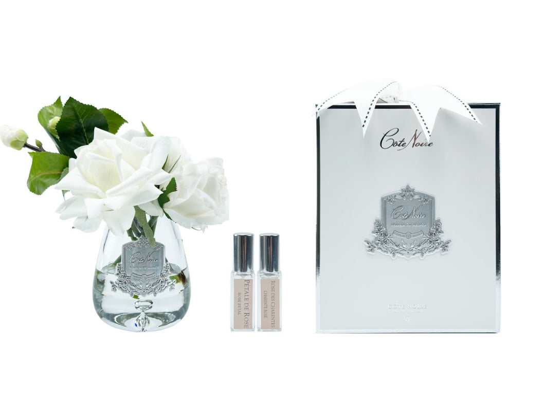 Tea Rose Bouquet Ivory - Clear