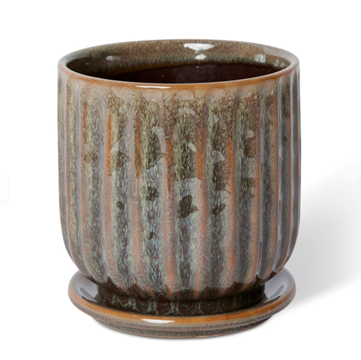 Lara Pot w. Saucer Light Green 12x12x13cm