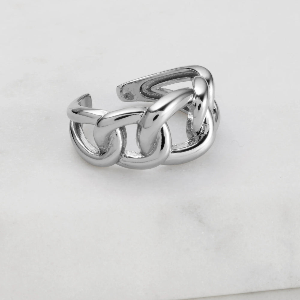 Wide link Ring Silver