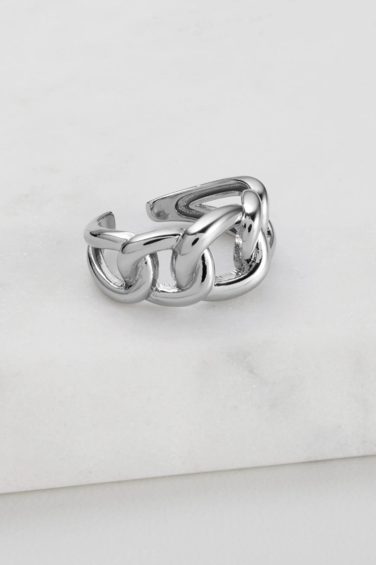 Wide link Ring Silver