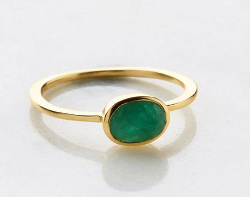 Elly Ring Beryl EMERALD Size 8