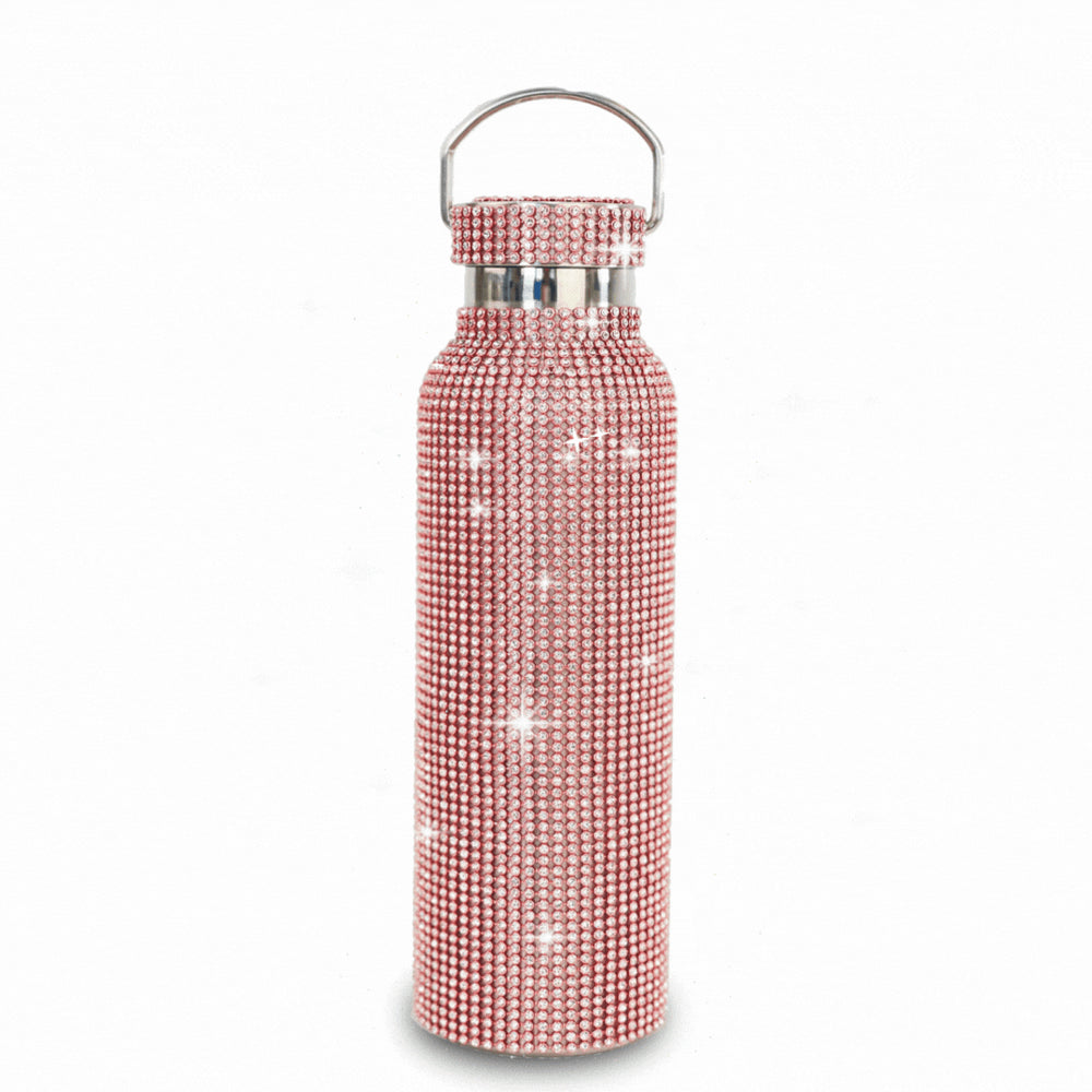 Diamante Water Bottle 600ml - Pink