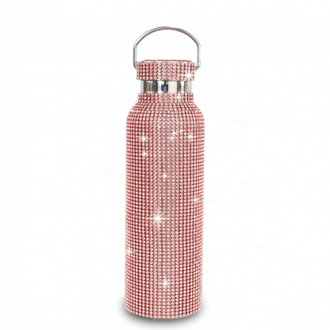 Diamante Water Bottle 600ml - Pink