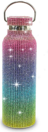 Diamante Water Bottle 600ml - Rainbow