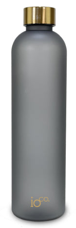 Frosted Water Bottle with Hydration Goals - Storm