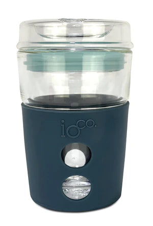 Glass Coffee Travel Cup - Denim