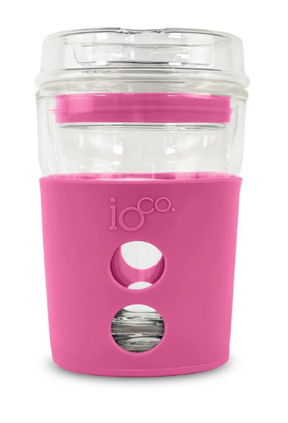 Glass Coffee Travel Cup - Bossy Pink