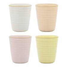 Crafted with Ottawa’s gently ridged, signature shape, dimpled texture and slight speckle, this set of 4 latte cups showcases four assorted Summer sorbet hues