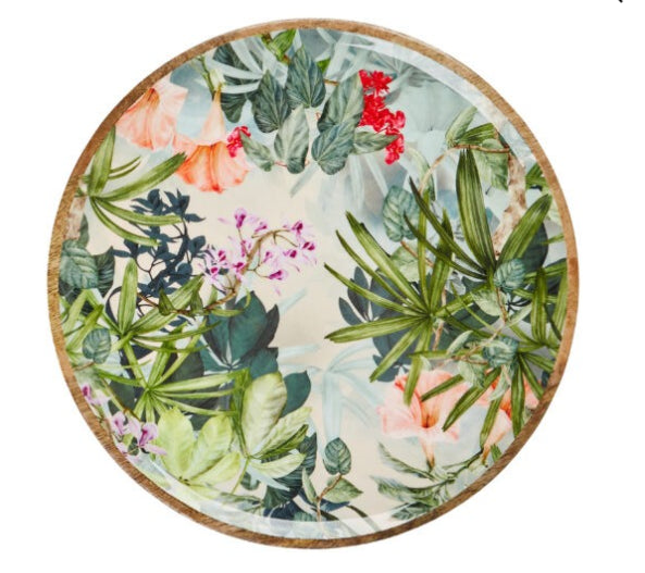 Wildflower Mango Wood Platter 35cm