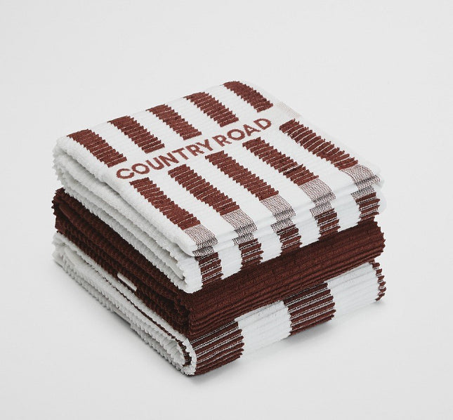 CR STRIPE T/TWL PK/3:SIENNA