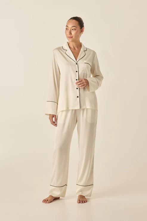 The Whitney pyjama set in ivory by Gingerlilly.