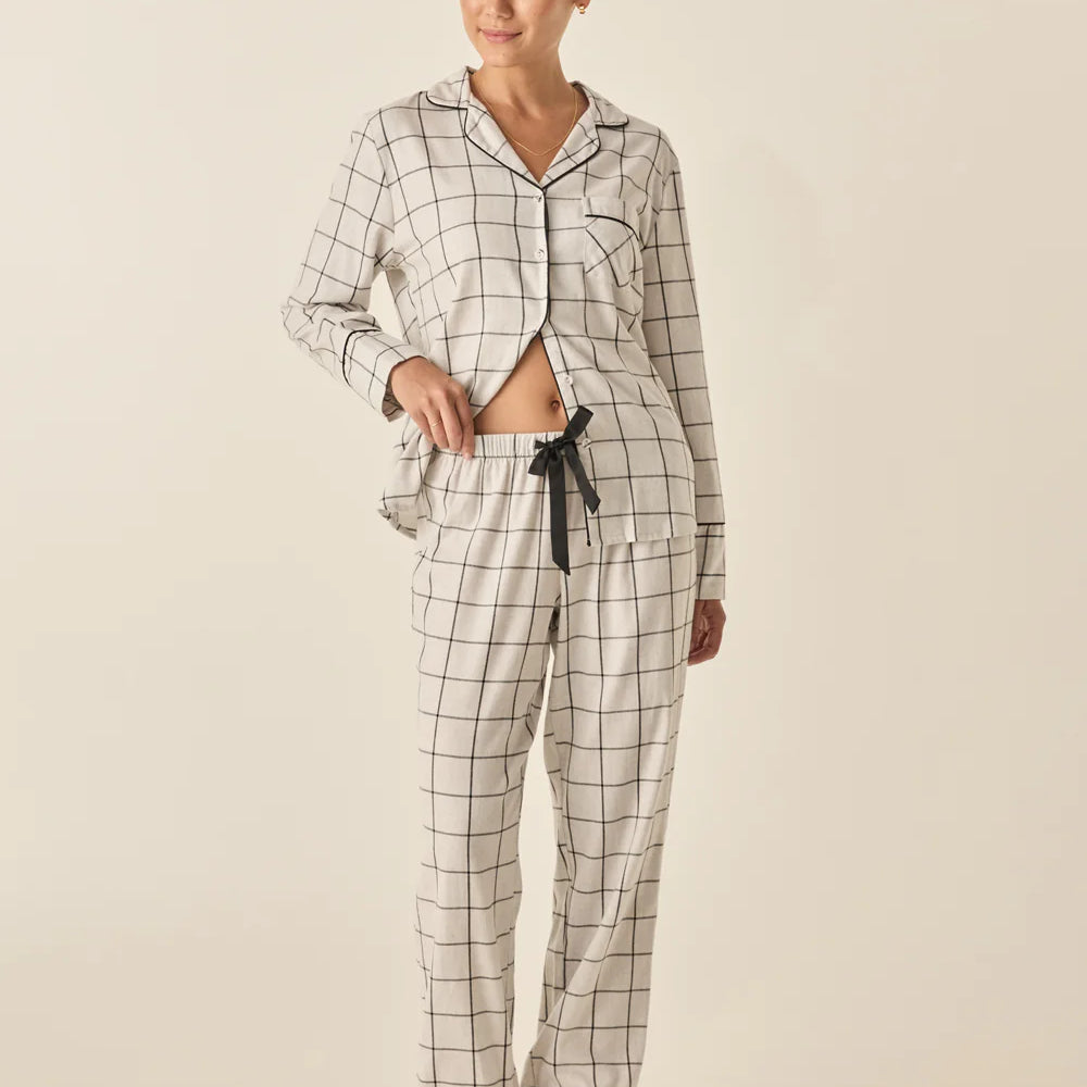 Our Beyonce style pyjamas are crafted from high-quality brushed cotton, making them incredibly soft and warm against your skin.