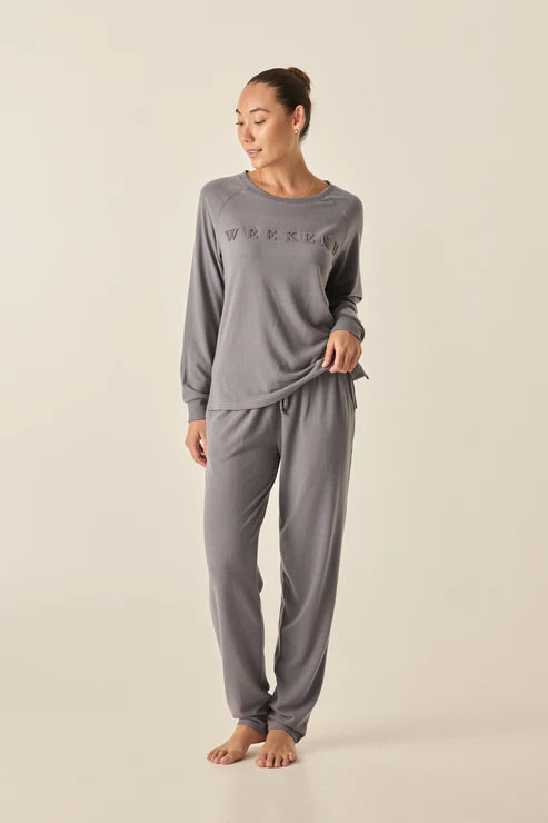 The Keira Weekend pyjama set in grey by Gingerlilly.