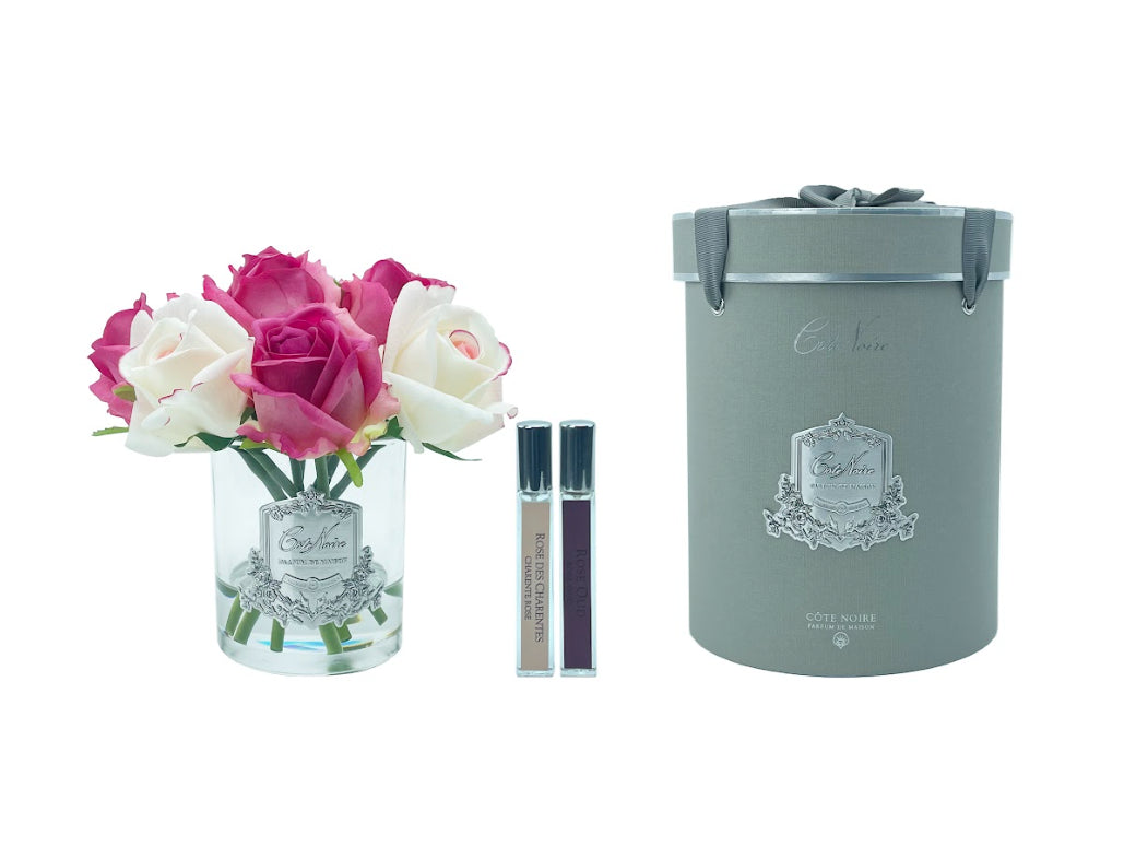 Magenta Bouquet Silver Clear
