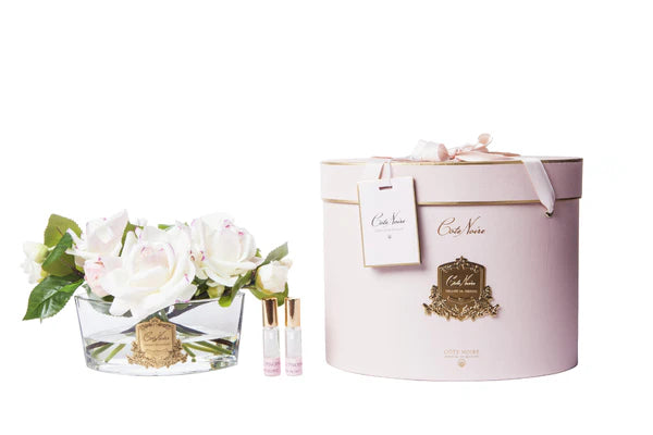 LTD Pink Blush Oval w Gold badge in Pink box