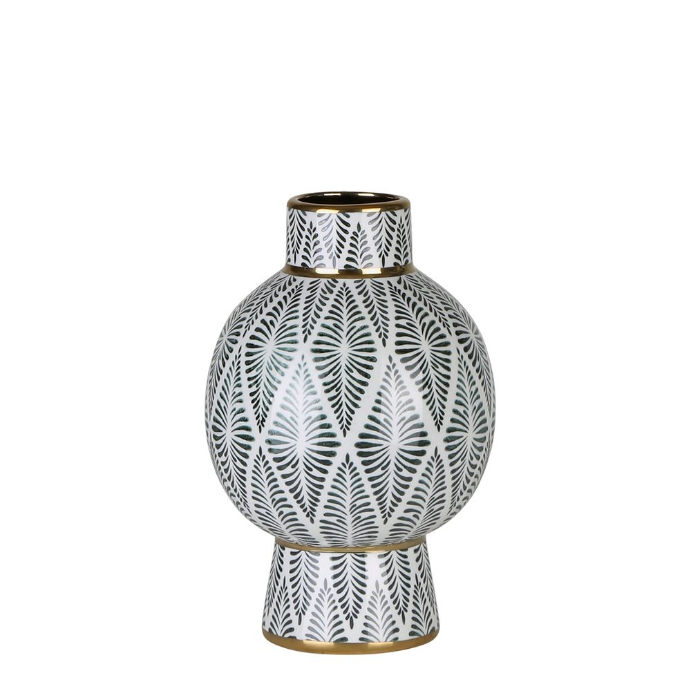 Gatsby Neck Vase Large Black & White