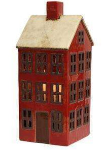 Alsace Tea Light Grande Chalet Red White