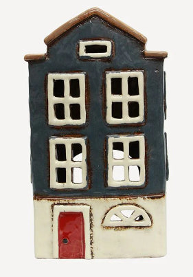 Alsace Tea Light House Nordic Navy