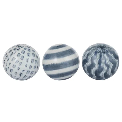 Lei Cer Deco Ball 7.5cm White/ Navy