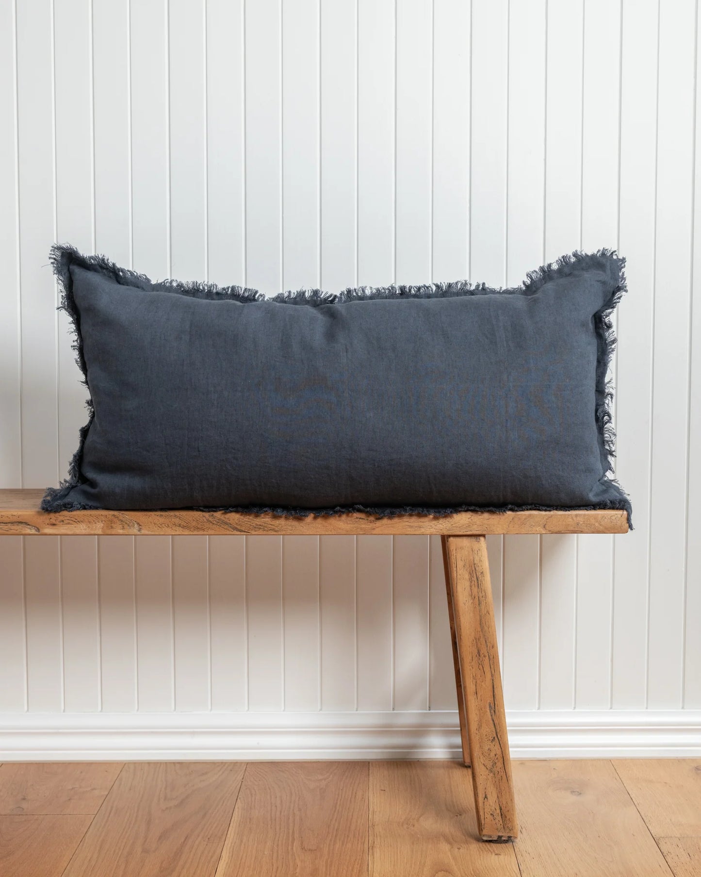 Long lumbar cushion in charcoal