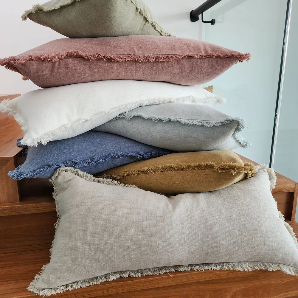 Long lumbar cushion in charcoal