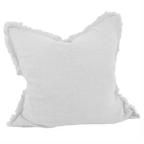 Champêtre Heavy Weight French Linen Cushion 55cm Square - White × 1
