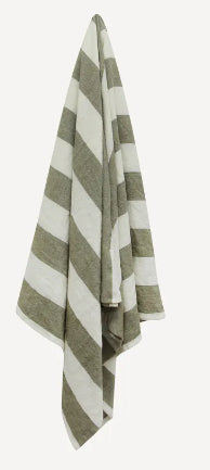 Striped Tablecloth Olive Small