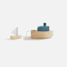 kiko + ofune wind up boat - blue