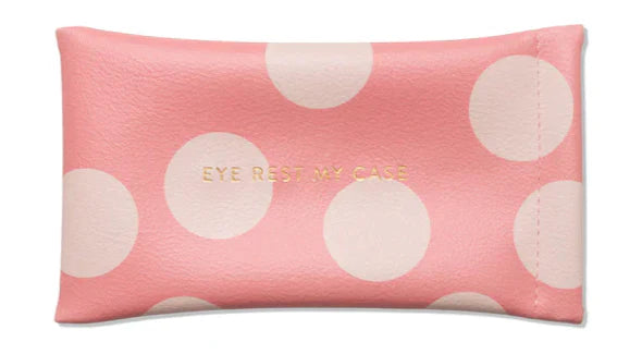 Eye rest my case! Ditch your dull, flimsy glasses pouch and replace it with this polka-dot vegan leather case!